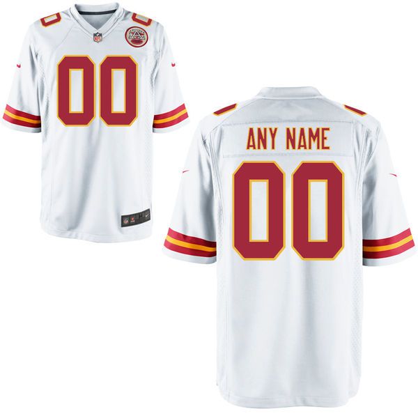 Men Kansas City Chiefs Custom White Game NFL Jersey